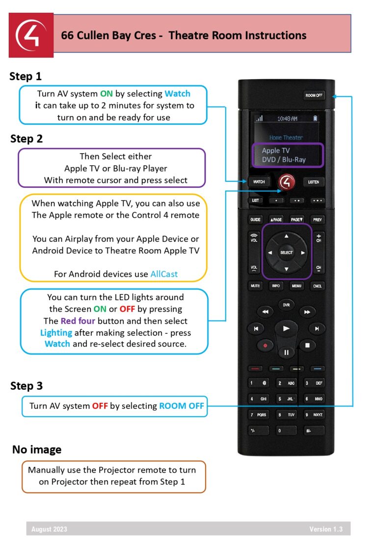 Villa Marina Home Theatre Instructions