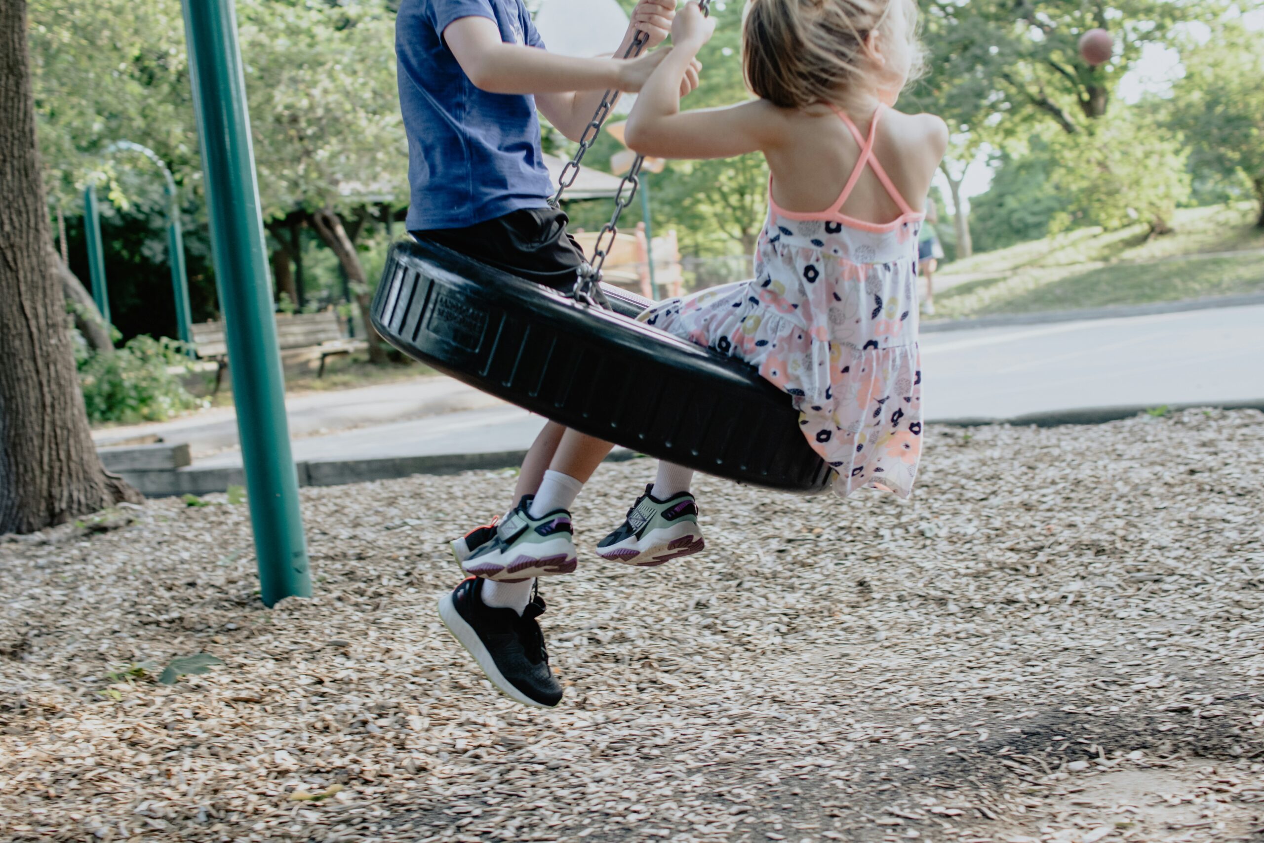 Kids playing at a playground